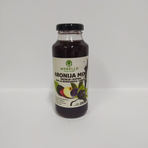 Kašasti voćni sok od jabuke, aronije, divlje borovnice i kupine Marella