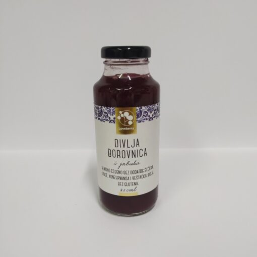 Hladno ceđeni kašasti voćni sok od divlje borovnice i jabuke Loveberry