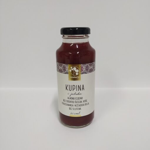 Hladno ceđeni kašasti i voćni sok od kupine i jabuke Loveberry